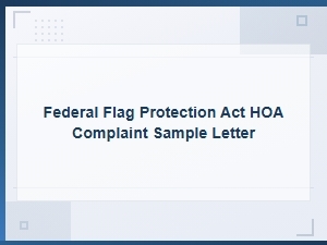 Sample Hoa Complaint Letter for Flag Display Rights