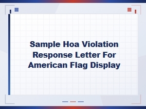 Sample Hoa Violation Response Letter for American Flag Display